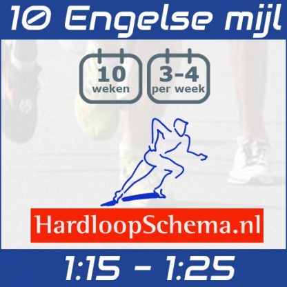Trainingsschema 10 Engelse mijl hardlopen - zo snel mogelijk - 1:15-1:25