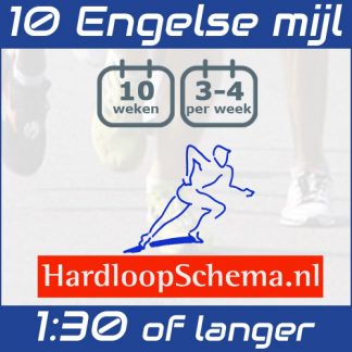 Trainingsschema 10 Engelse mijl hardlopen - uitlopen - 1:30