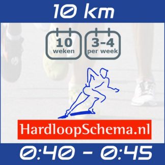 Trainingsschema 10 km hardlopen - snel - 40-45 min
