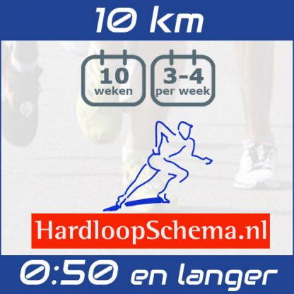 Trainingsschema 10 km hardlopen - snel - 50 min