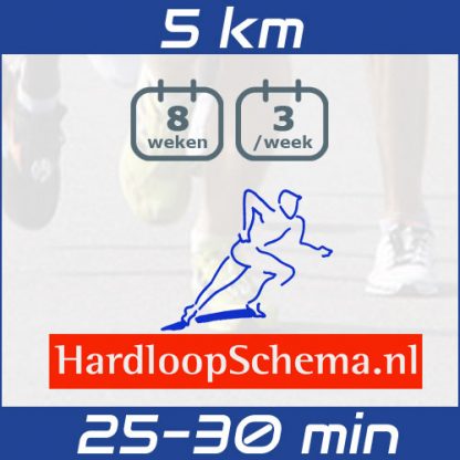 Trainingsschema 5 km hardlopen - snel - 25-30 min