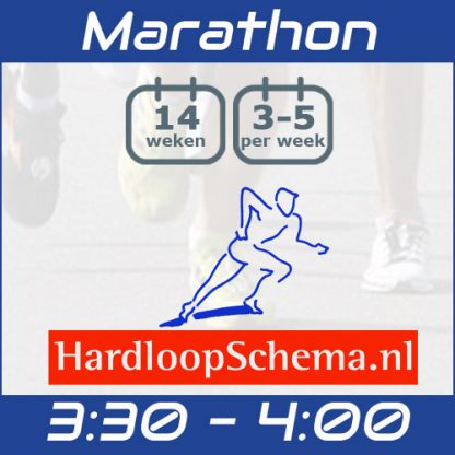 Trainingsschema Marathon hardlopen - snel - 3:30-4:00 uur:min