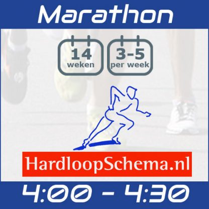 Trainingsschema Marathon hardlopen - uitlopen - 4:00-4:30 uur:min